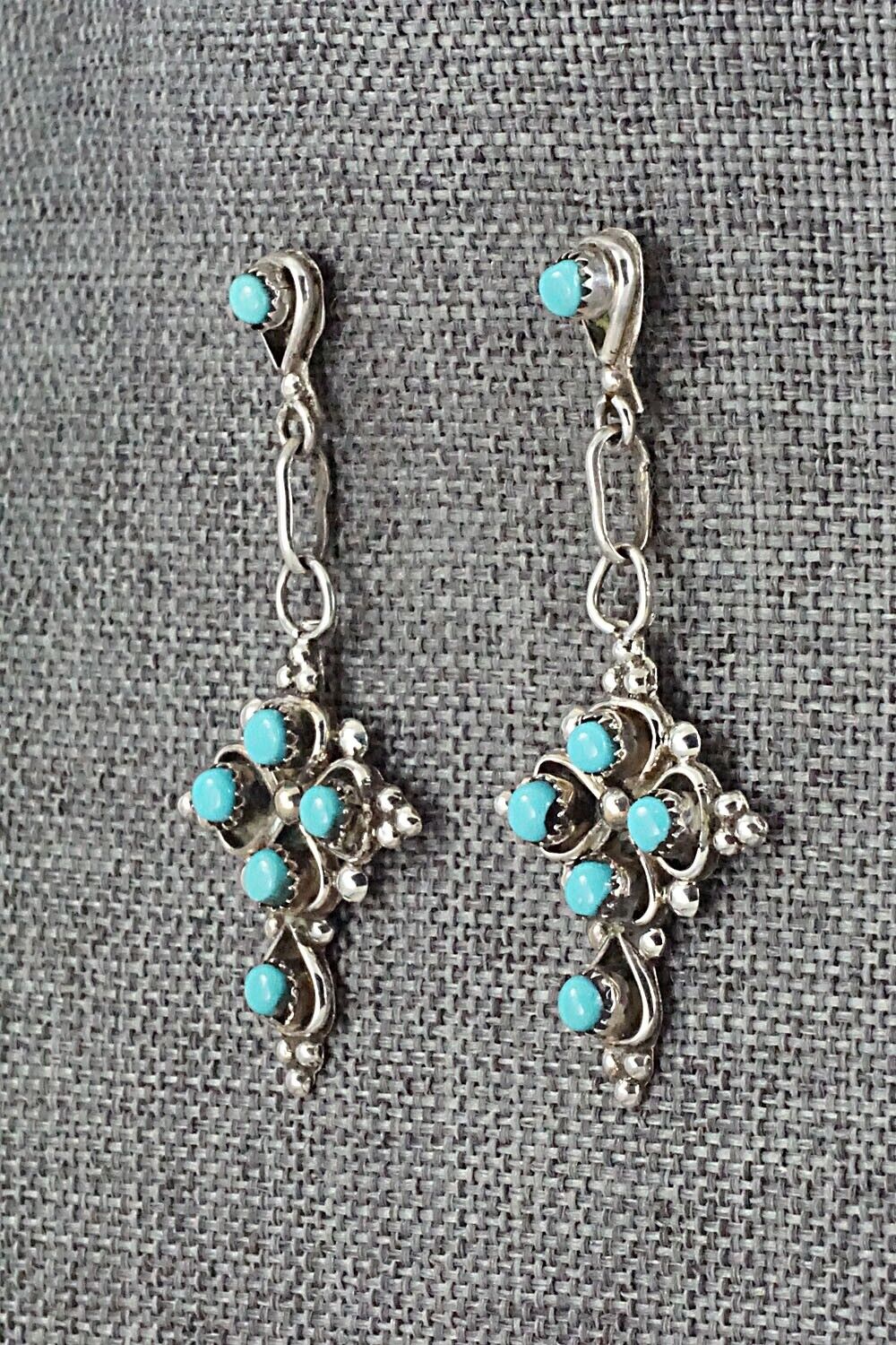 Turquoise & Sterling Silver Earrings - Verdie Booqua
