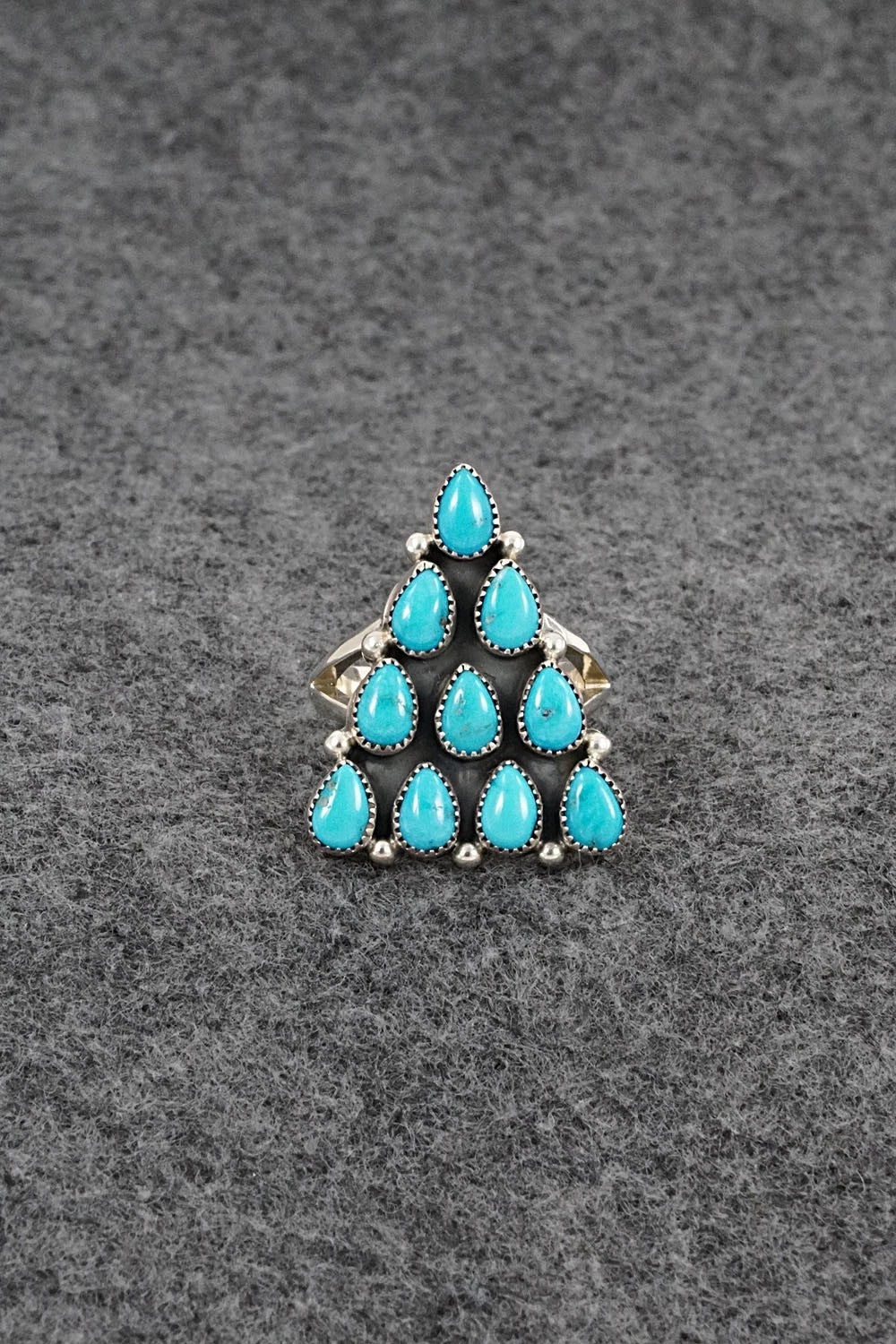 Turquoise & Sterling Silver Ring - Loretta Delgarito - Size 6.5