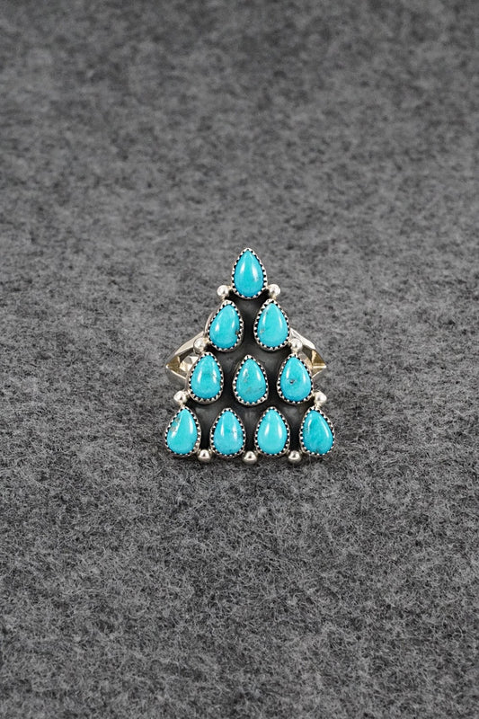 Turquoise & Sterling Silver Ring - Loretta Delgarito - Size 6.5