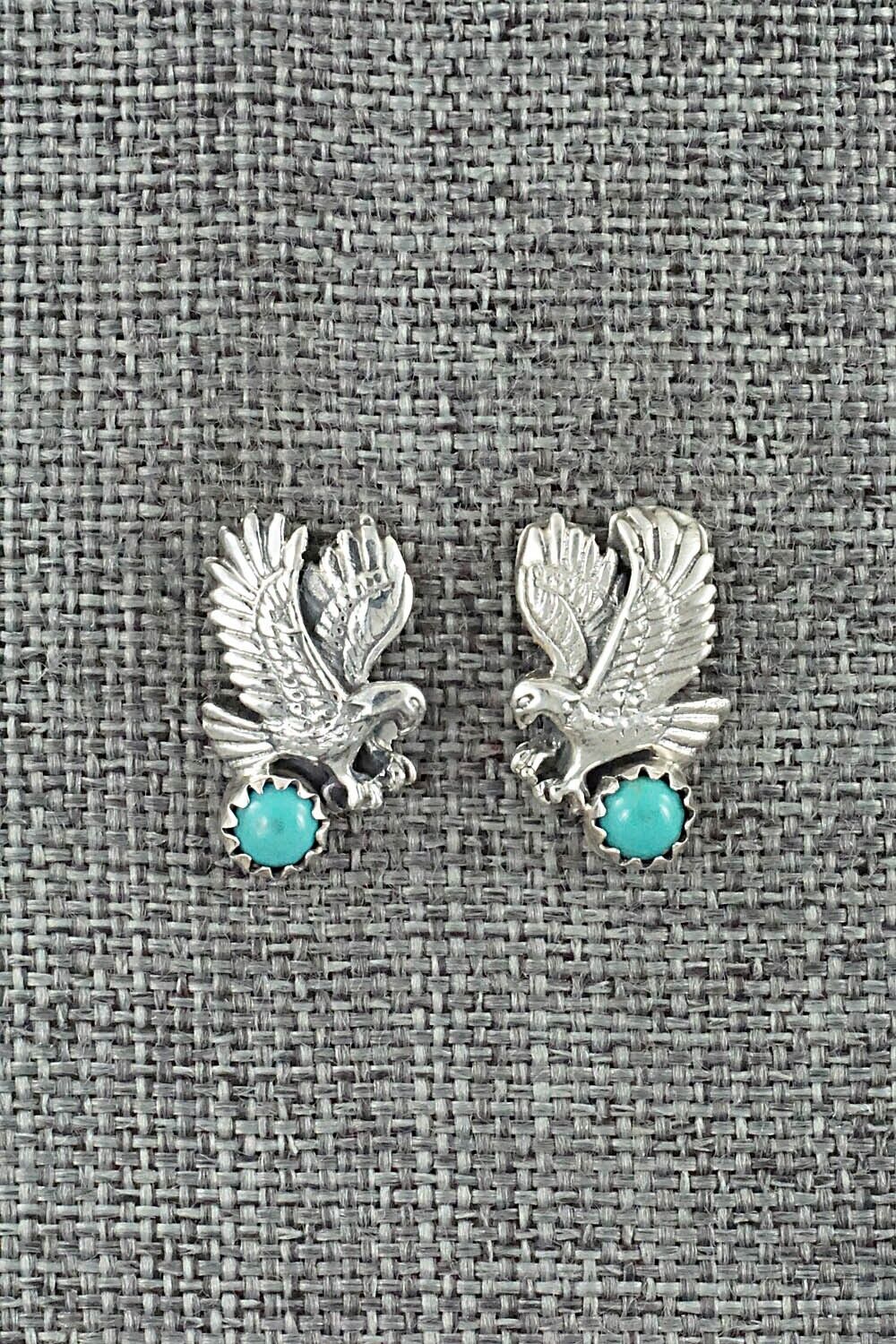 Turquoise & Sterling Silver Earrings - Elaine Shirley