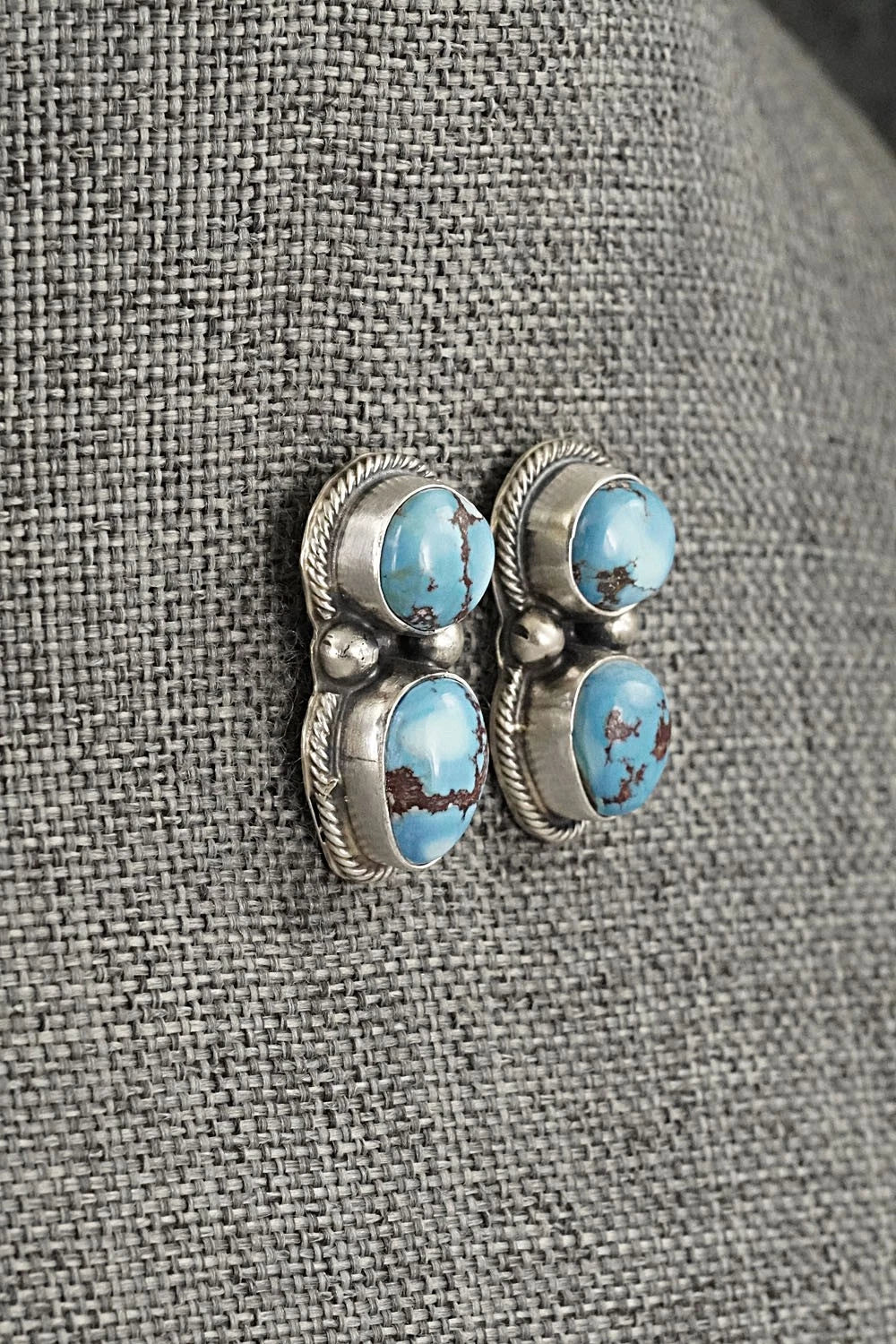 Turquoise & Sterling Silver Necklace and Earrings Set - Kathleen Livingston