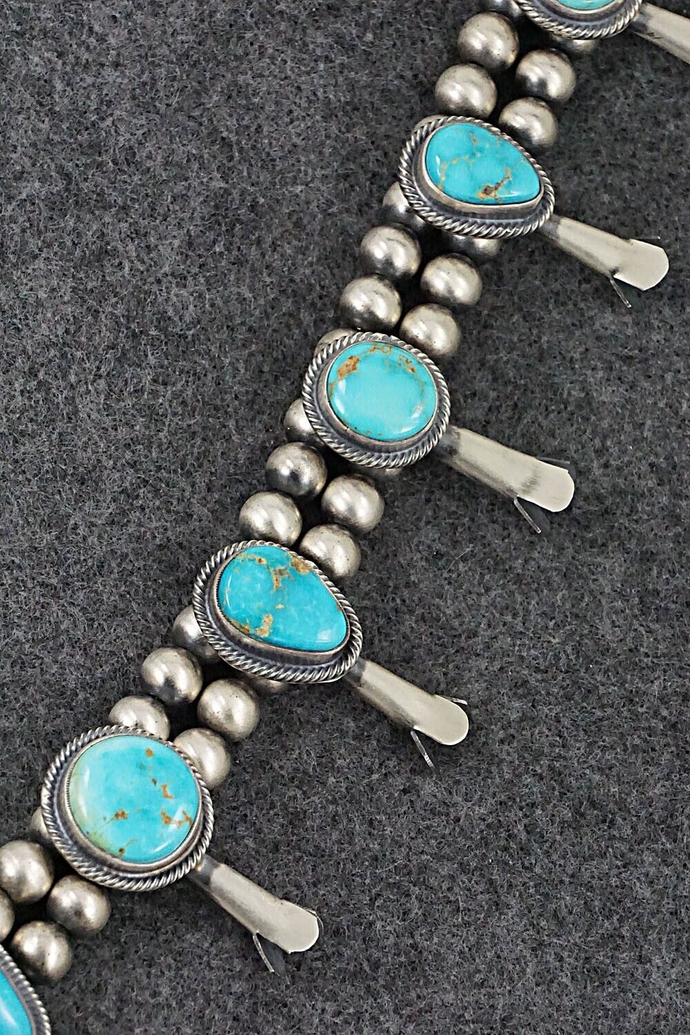 Turquoise & Sterling Silver Squash Blossom Set - Thomas Francisco