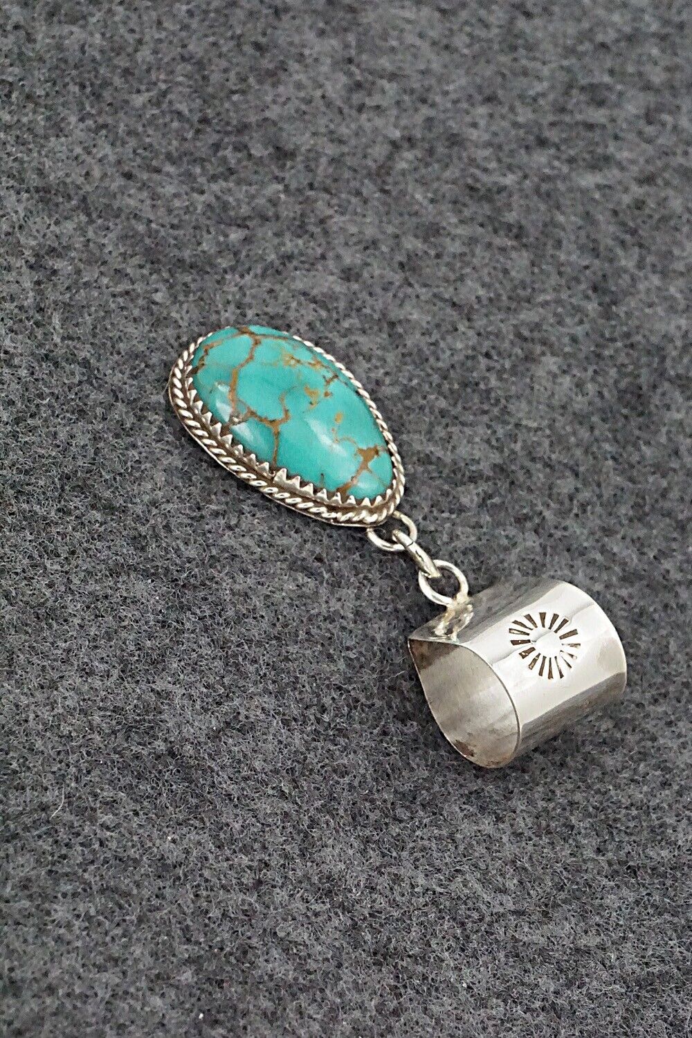 Turquoise & Sterling Silver Pendant - Ernest Hawthorne