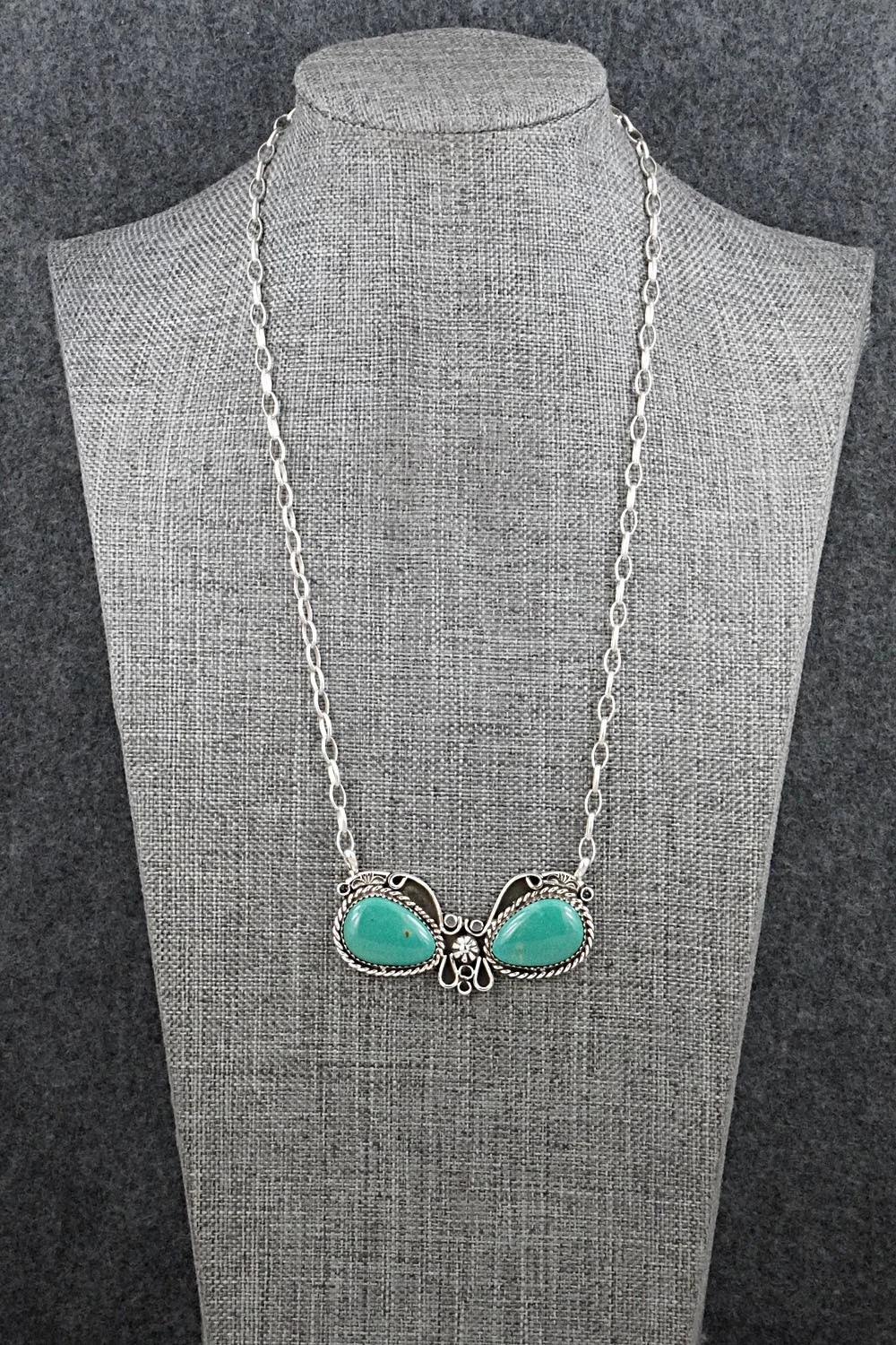 Turquoise & Sterling Silver Necklace - Phil Nez