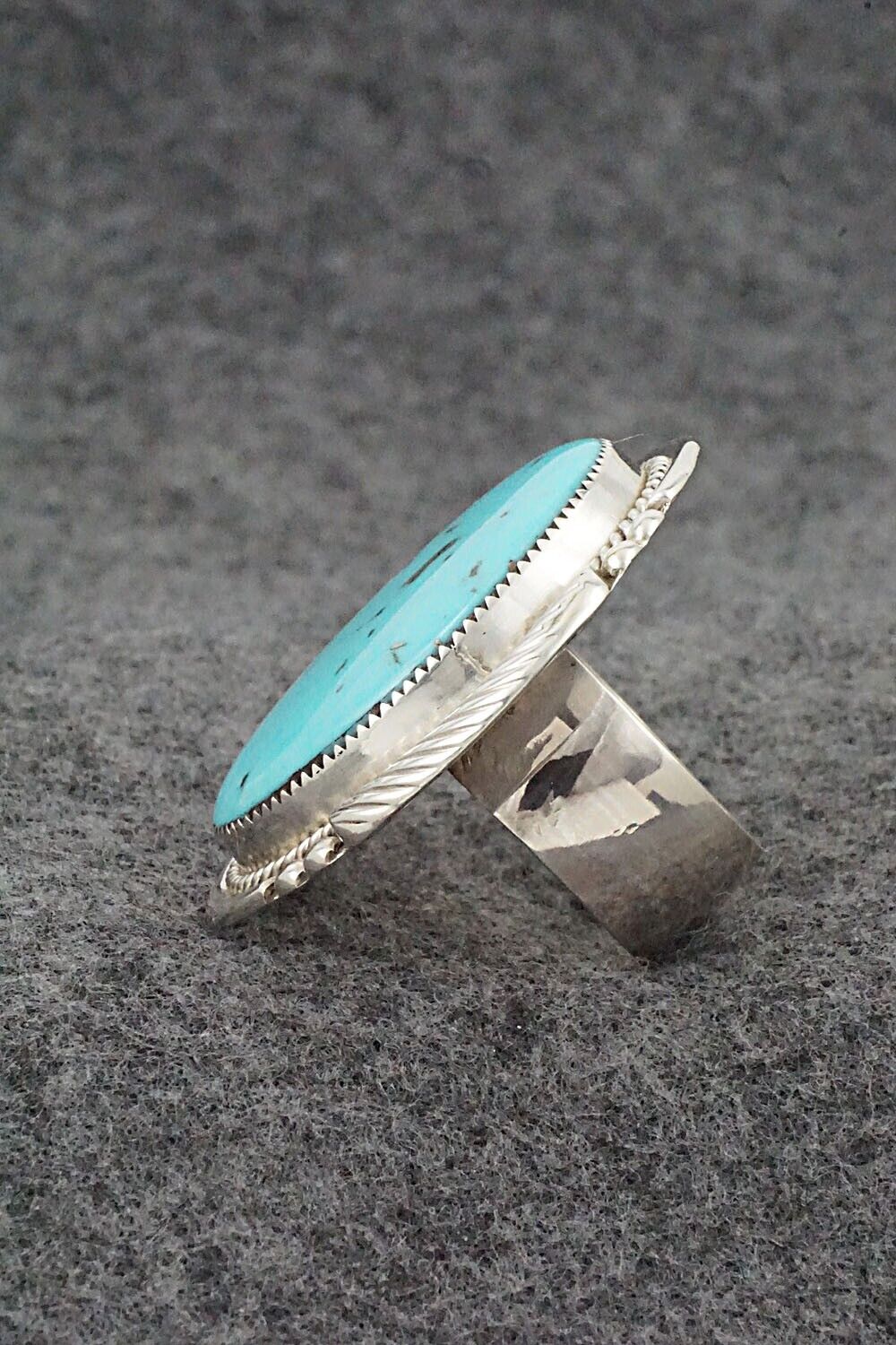 Turquoise & Sterling Silver Ring - Kenny Calavaza - Size 9