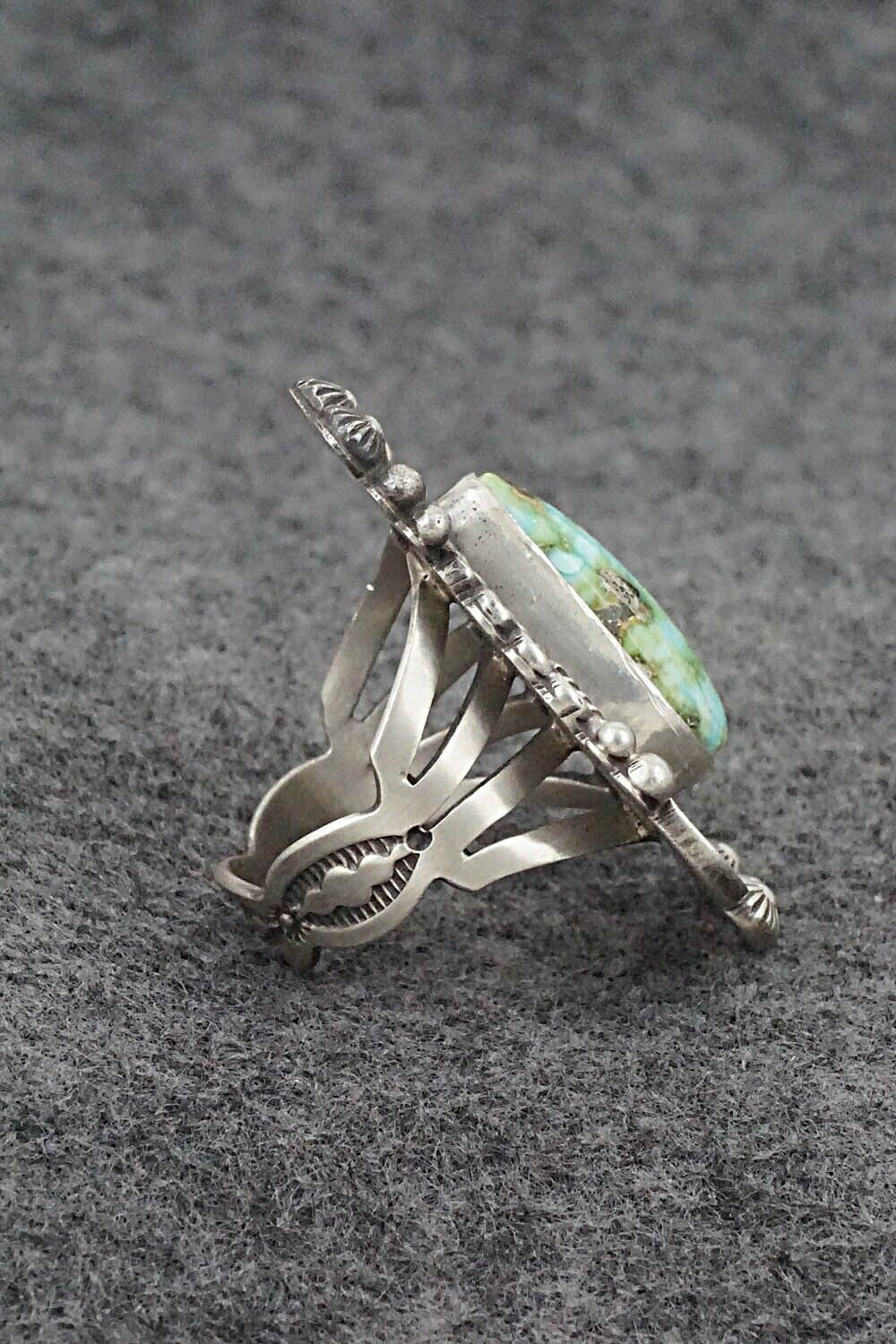 Turquoise & Sterling Silver Ring - Tom Lewis - Size 8.5