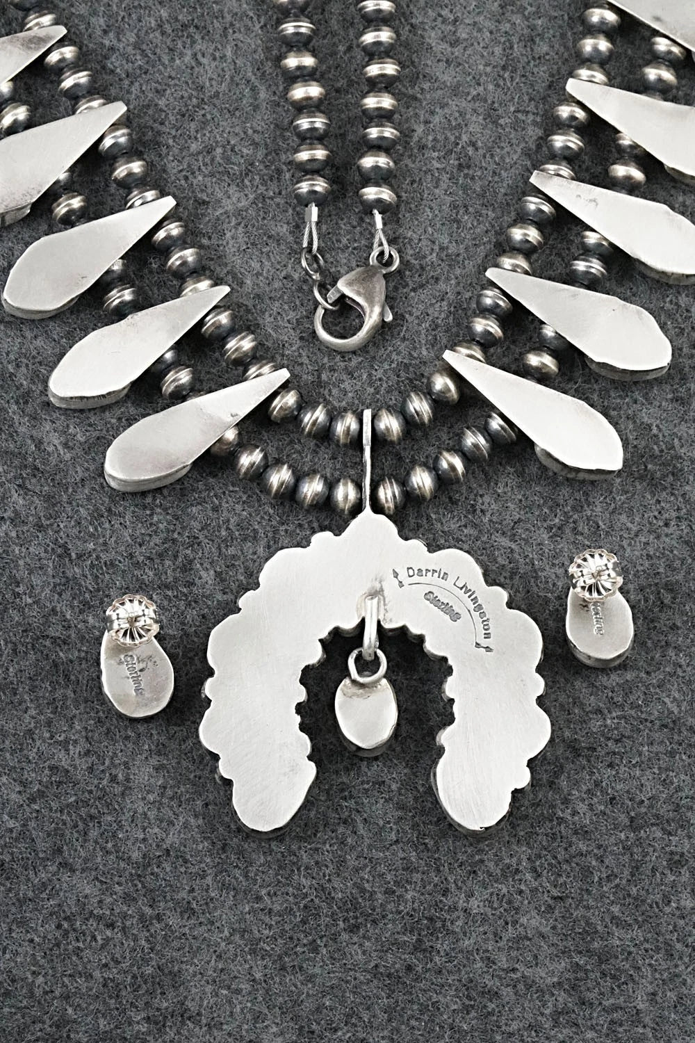 Turquoise & Sterling Silver Squash Blossom Set - Darrin Livingston