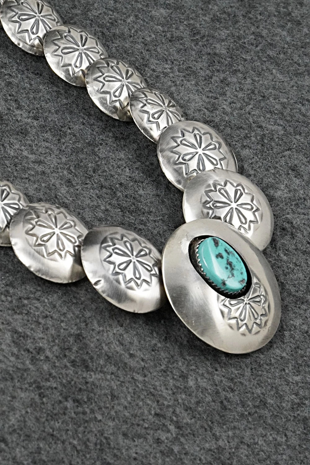 Turquoise & Sterling Silver Necklace and Earrings Set - Tim Thompson