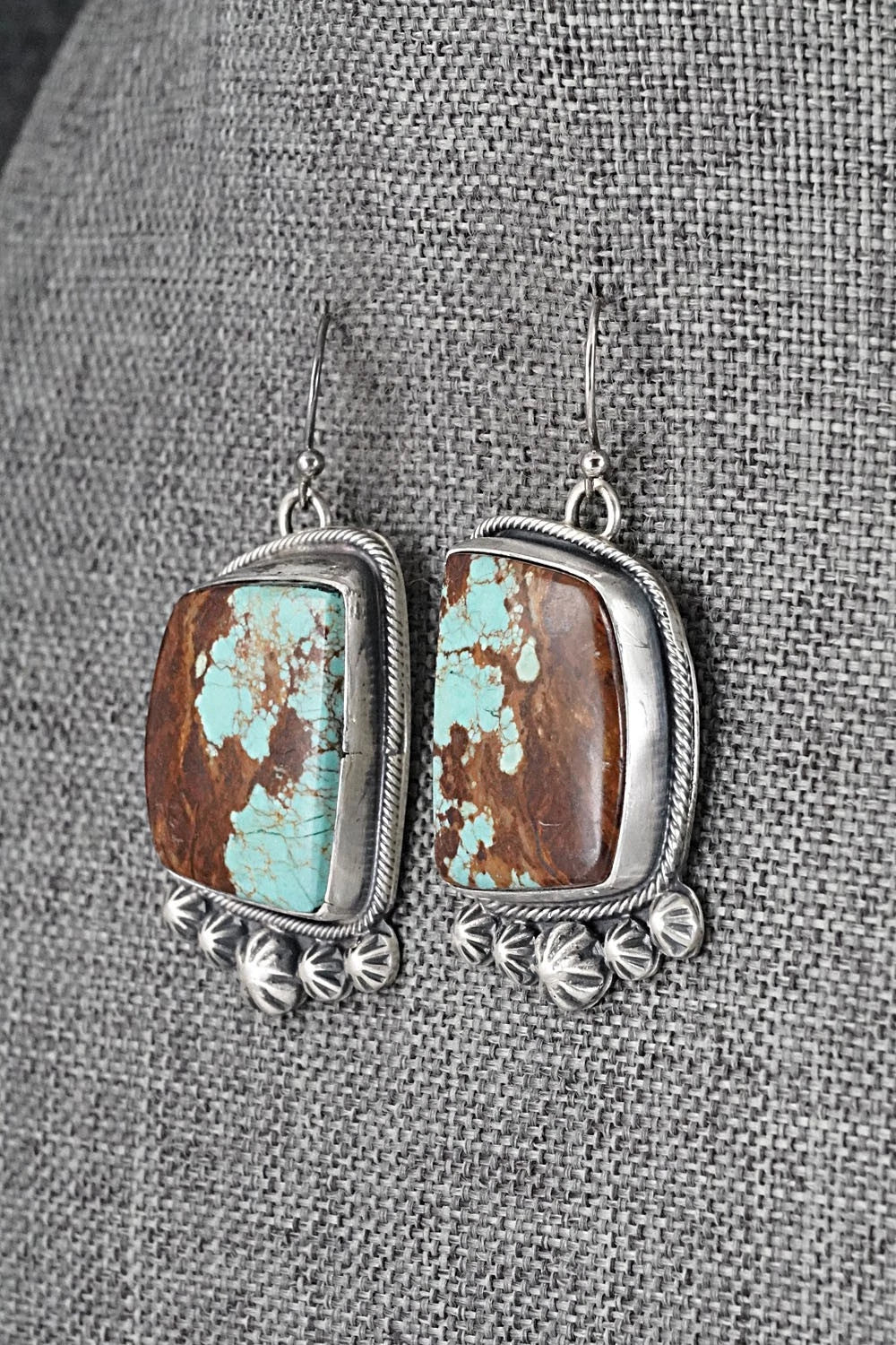 Turquoise & Sterling Silver Necklace and Earrings Set - Bobby Johnson