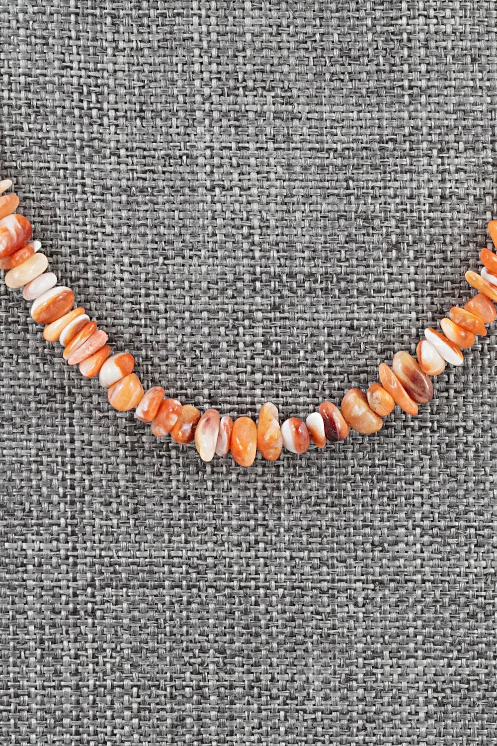 Turquoise, Spiny Oyster & Sterling Silver Necklace 17" - Doreen Jake