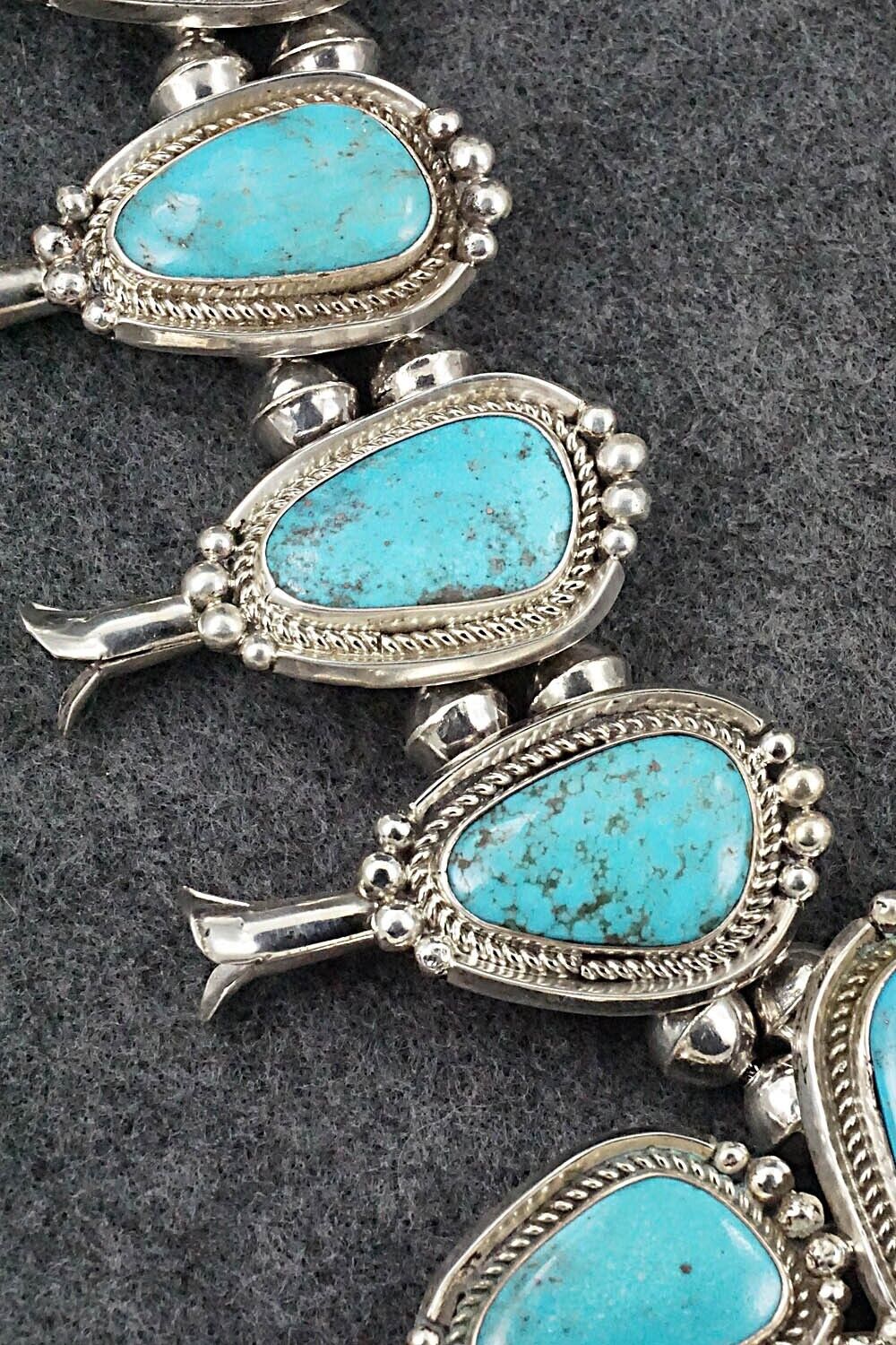 Turquoise & Sterling Silver Squash Blossom Set - Mike Platero