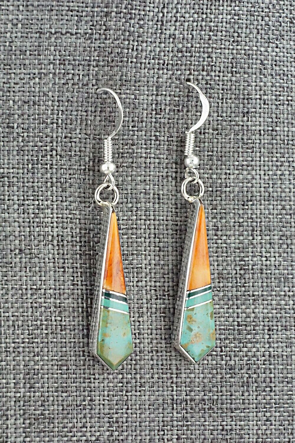 Multi-Stone & Sterling Silver Inlay Earrings - Marilyn Yazzie
