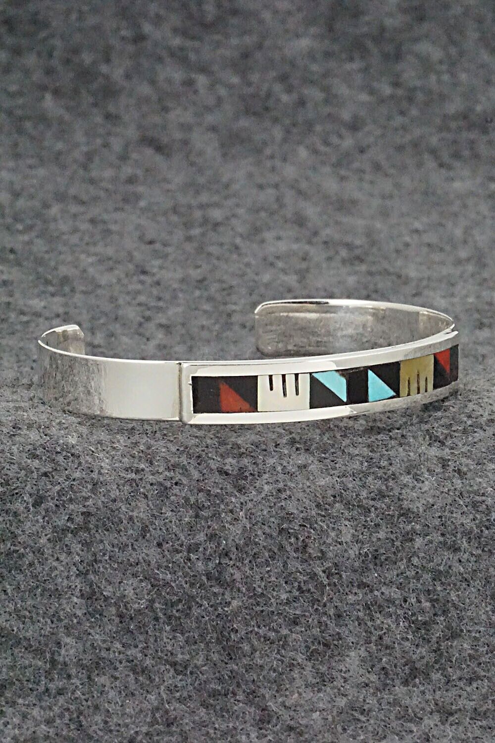 Multi Stone & Sterling Silver Inlay Bracelet - Leander Othole