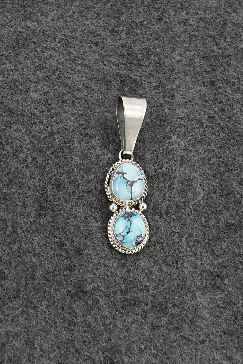 Turquoise & Sterling Silver Pendant - Eugene Gruber