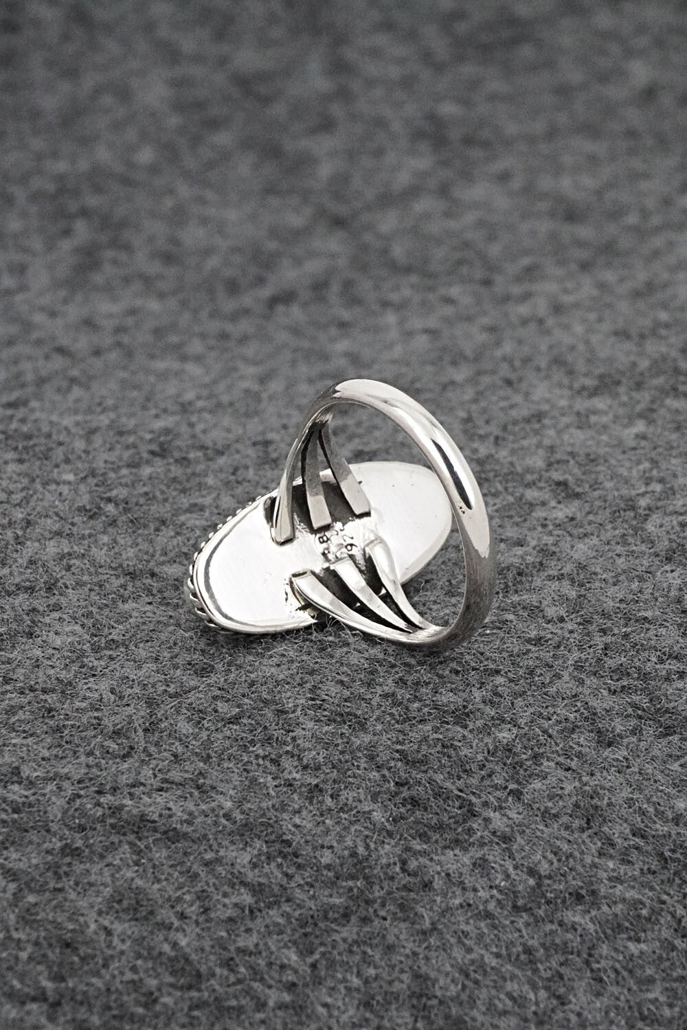 Onyx & Sterling Silver Ring - Mathew Gordon - Size 8