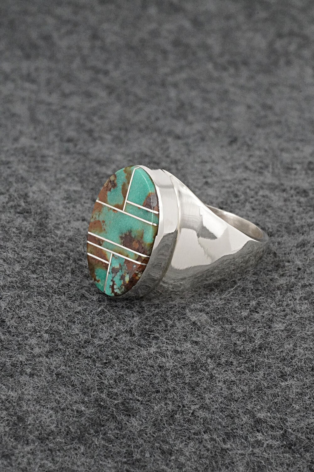 Turquoise & Sterling Silver Ring - Wilbert Gray - Size 11