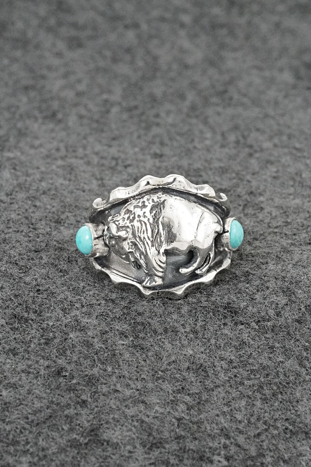 Turquoise & Sterling Silver Ring - Genevieve Francisco - Size 11