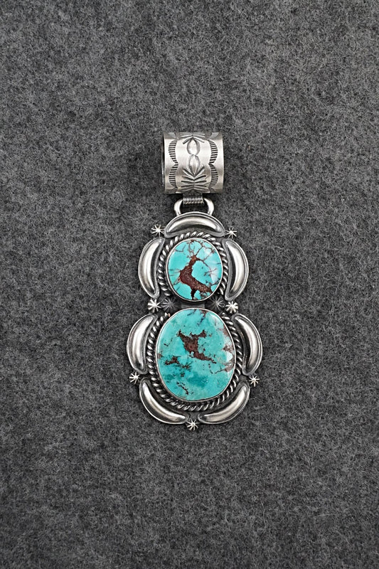 Turquoise & Sterling Silver Pendant - Raymond Delgarito