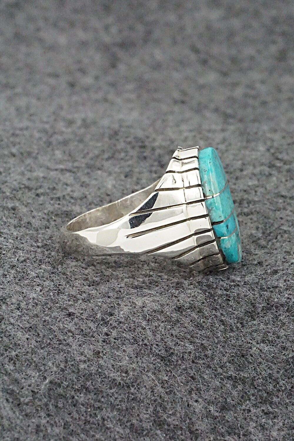 Turquoise & Sterling Silver Ring - Trevor Jack - Size 10.5