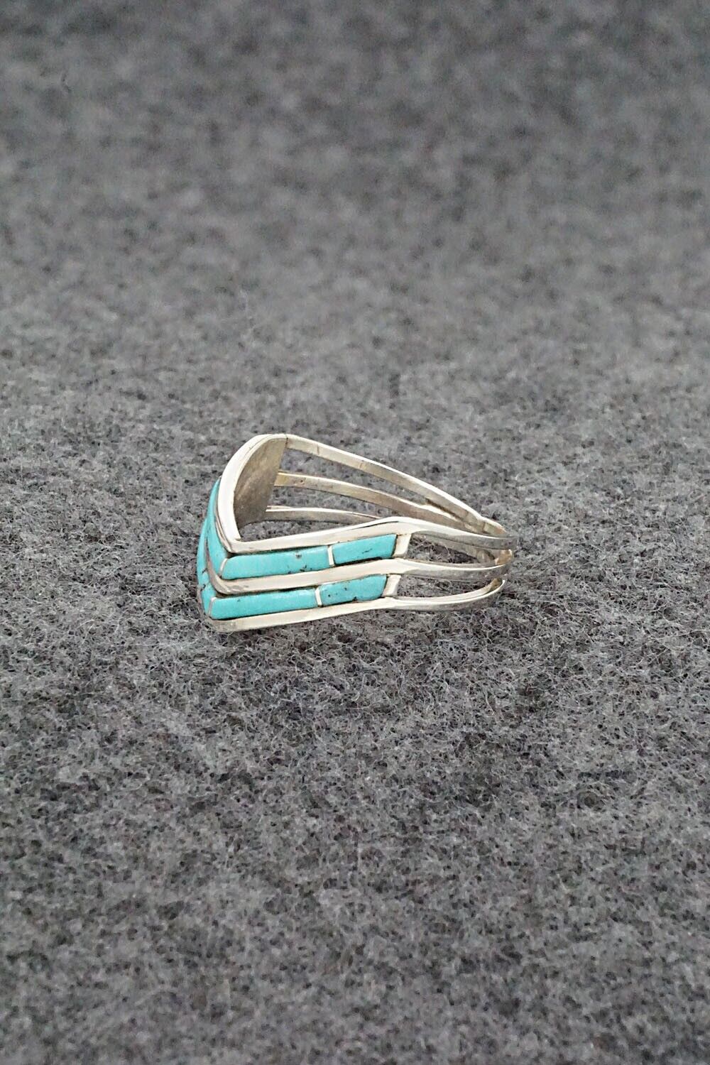 Turquoise & Sterling Silver Ring - Andrew Enrico - Size 9