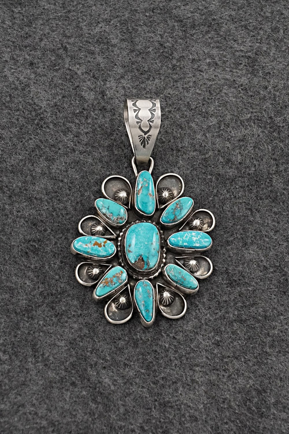 Turquoise & Sterling Silver Pendant - Travis Jim