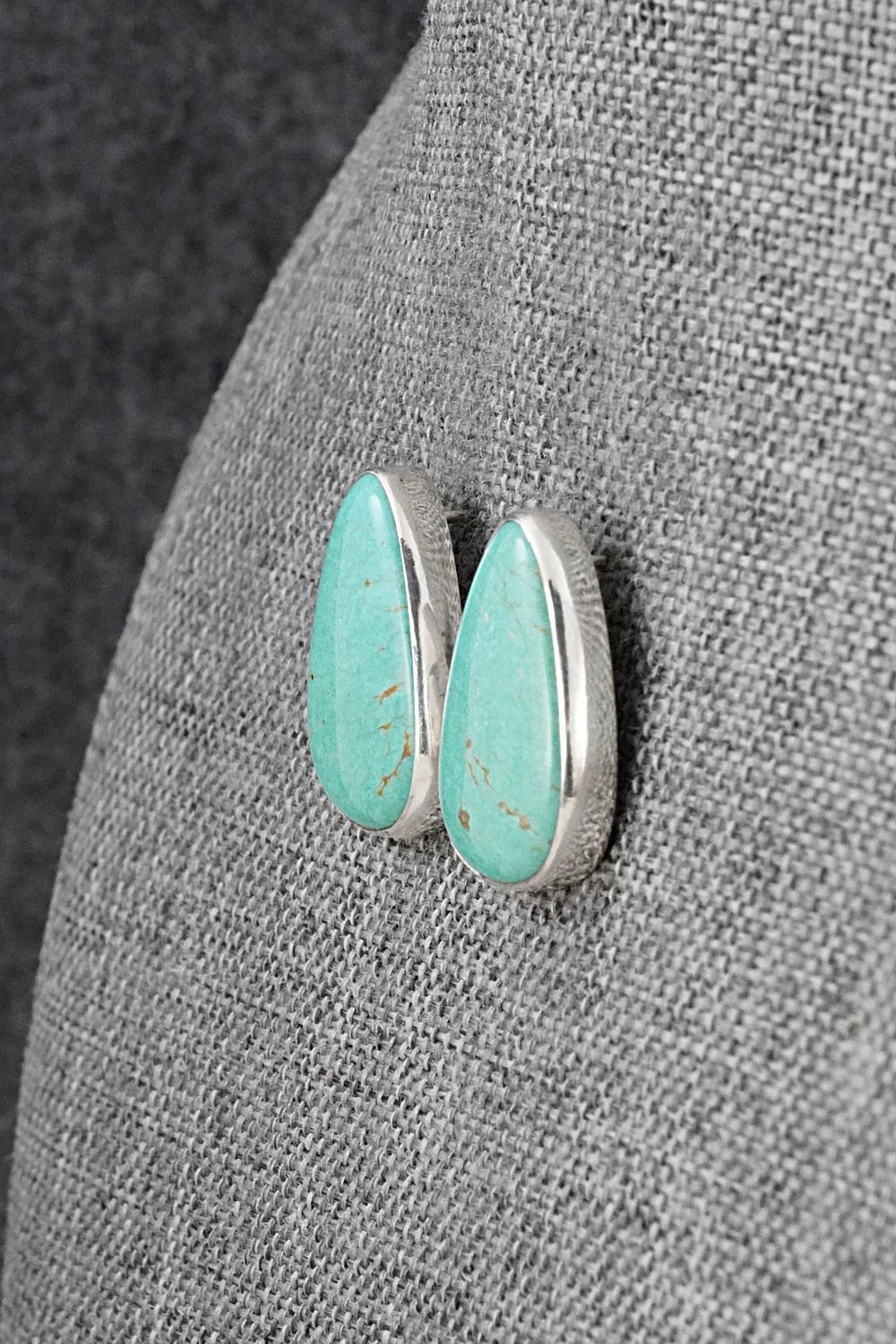 Turquoise & Sterling Silver Earrings - Eugene Gruber