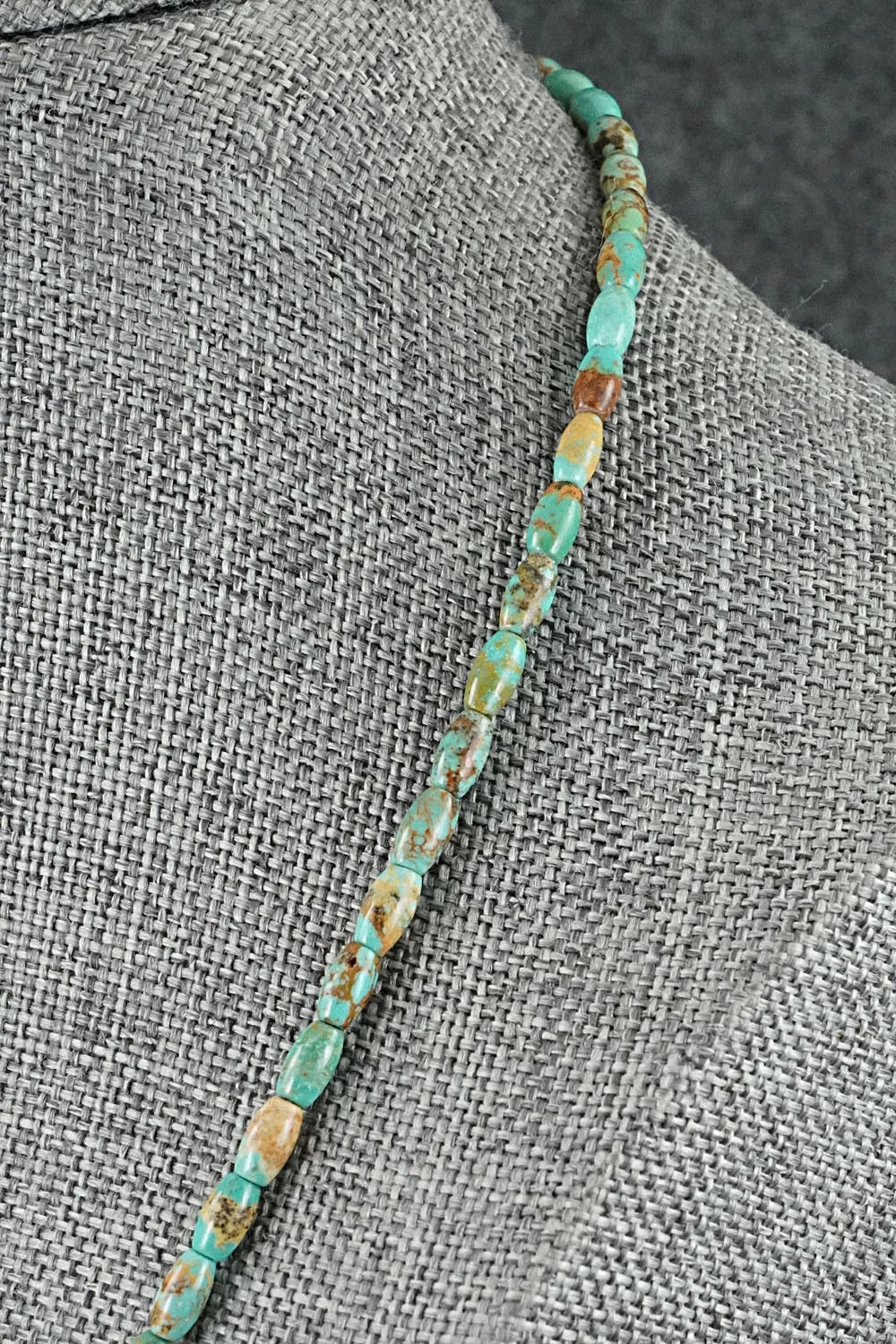 Turquoise & Sterling Silver Necklace 17" - Doreen Jake