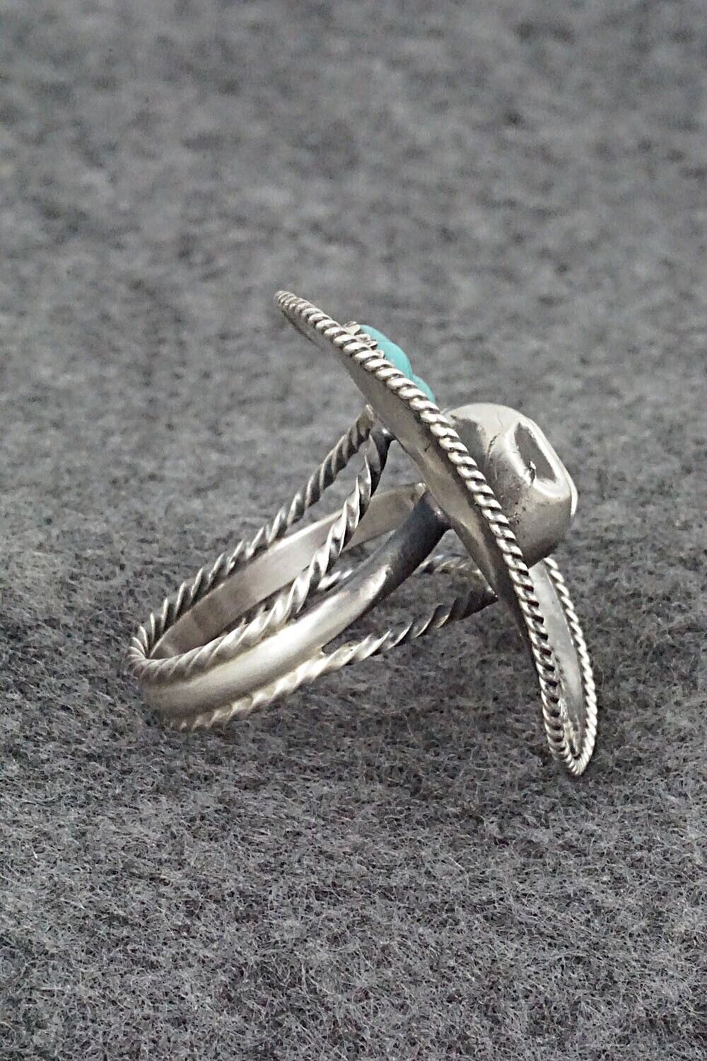 Turquoise & Sterling Silver Ring - Bobby Platero - Size 8.25