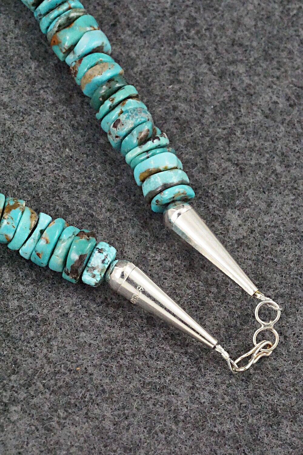 Turquoise & Sterling Silver Necklace 18" - Doreen Jake