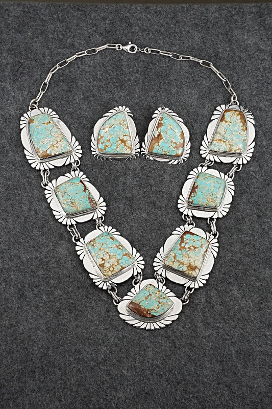 Turquoise & Sterling Silver Necklace and Earrings Set - Mark Yazzie