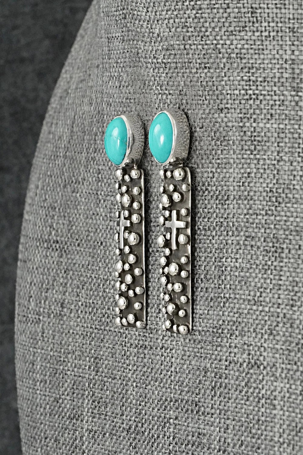 Turquoise & Sterling Silver Earrings - Raymond Coriz
