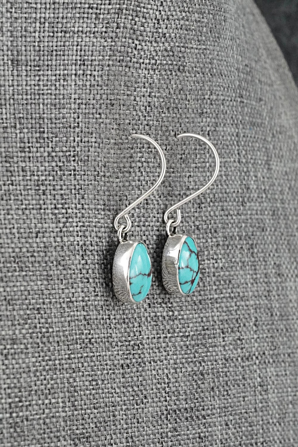 Turquoise & Sterling Silver Earrings - Eugene Gruber