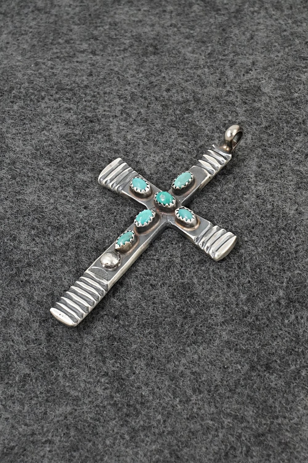 Turquoise & Sterling Silver Pendant - Martha Cayatineto