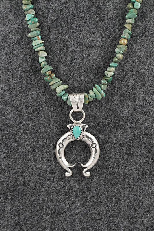 Turquoise & Sterling Silver Necklace 16" - Louise Joe