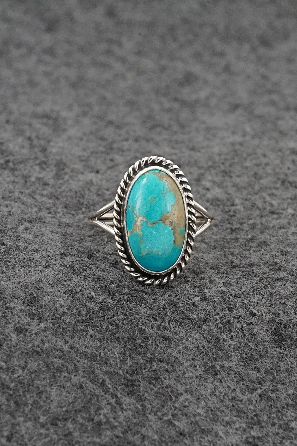 Turquoise & Sterling Silver Ring - Eugene Gruber - Size 9