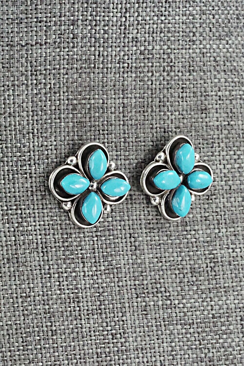 Turquoise & Sterling Silver Earrings - Valda Cachini