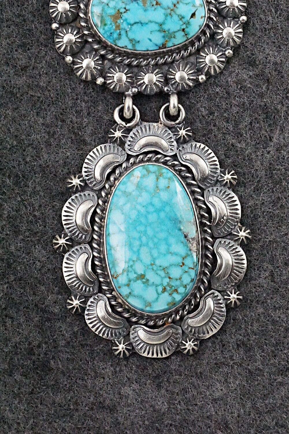 Turquoise & Sterling Silver Pendant - Raymond Delgarito