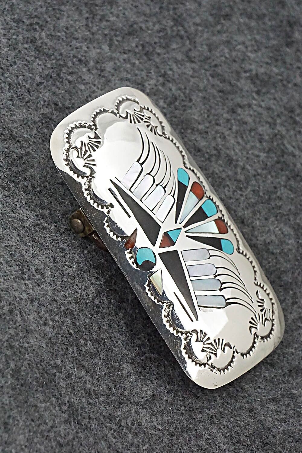 Multi Stone & Sterling Silver Bolo Tie & Belt Buckle Set - Gladys Lamy