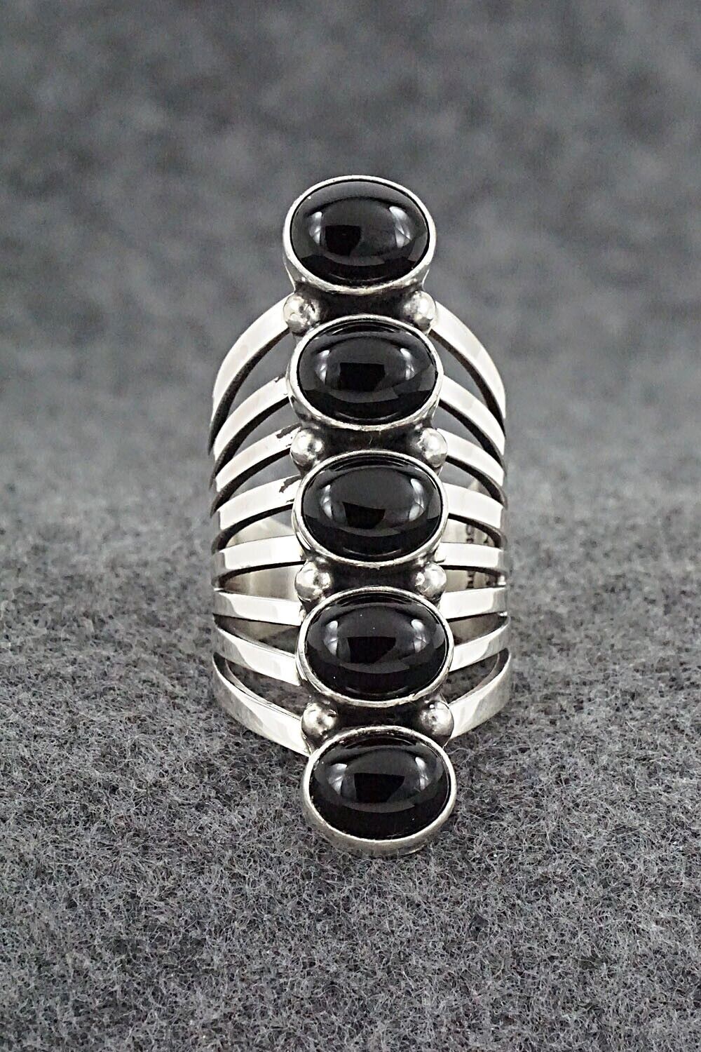 Onyx & Sterling Silver Ring - Thomas Yazzie - Size 9.5