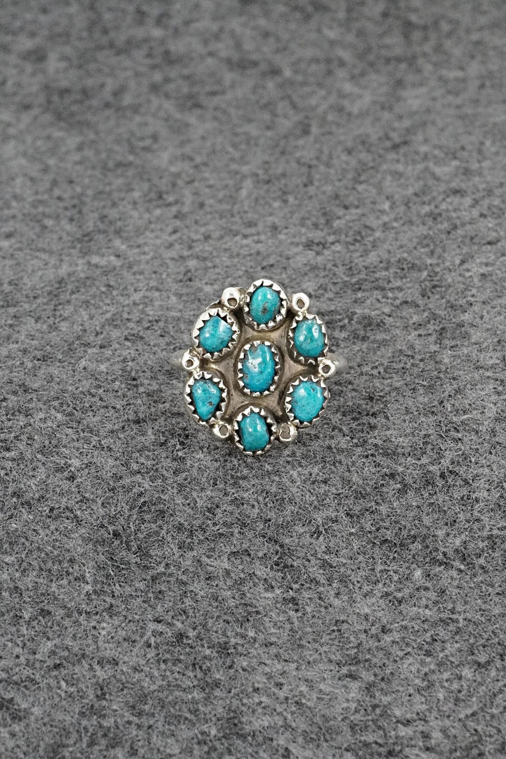Turquoise & Sterling Silver Ring - Priscilla Reeder - Size 8.5