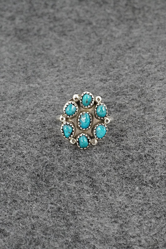 Turquoise & Sterling Silver Ring - Priscilla Reeder - Size 8.5