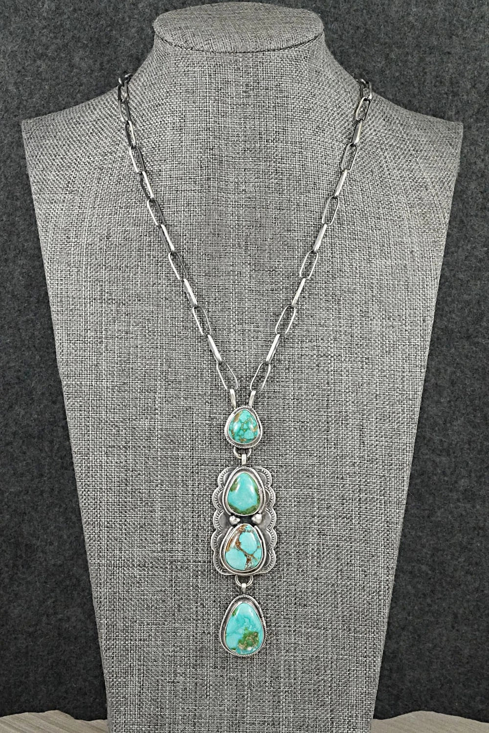 Turquoise & Sterling Silver Necklace - Bobby Johnson