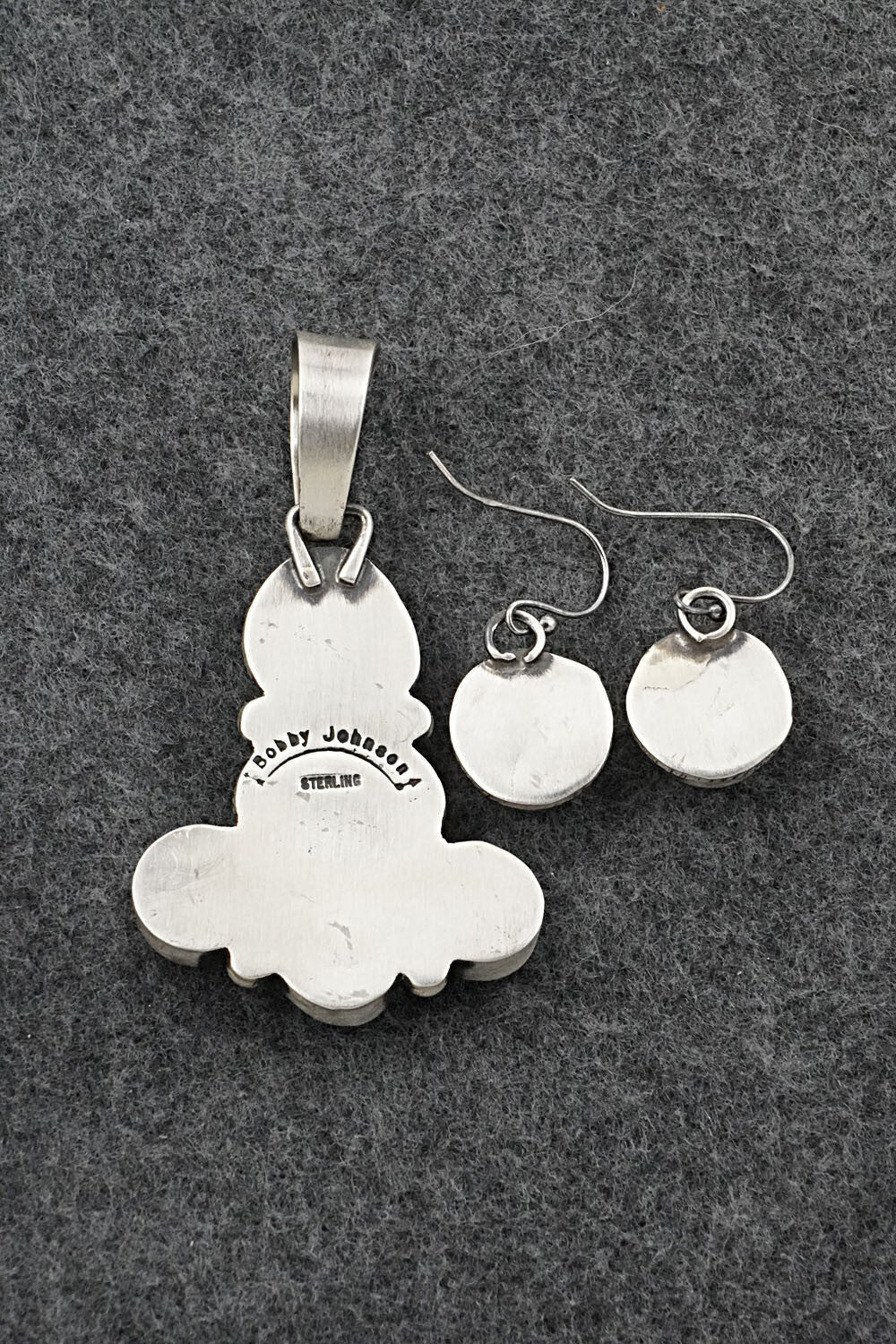 Turquoise & Sterling Silver Pendant and Earrings Set - Bobby Johnson