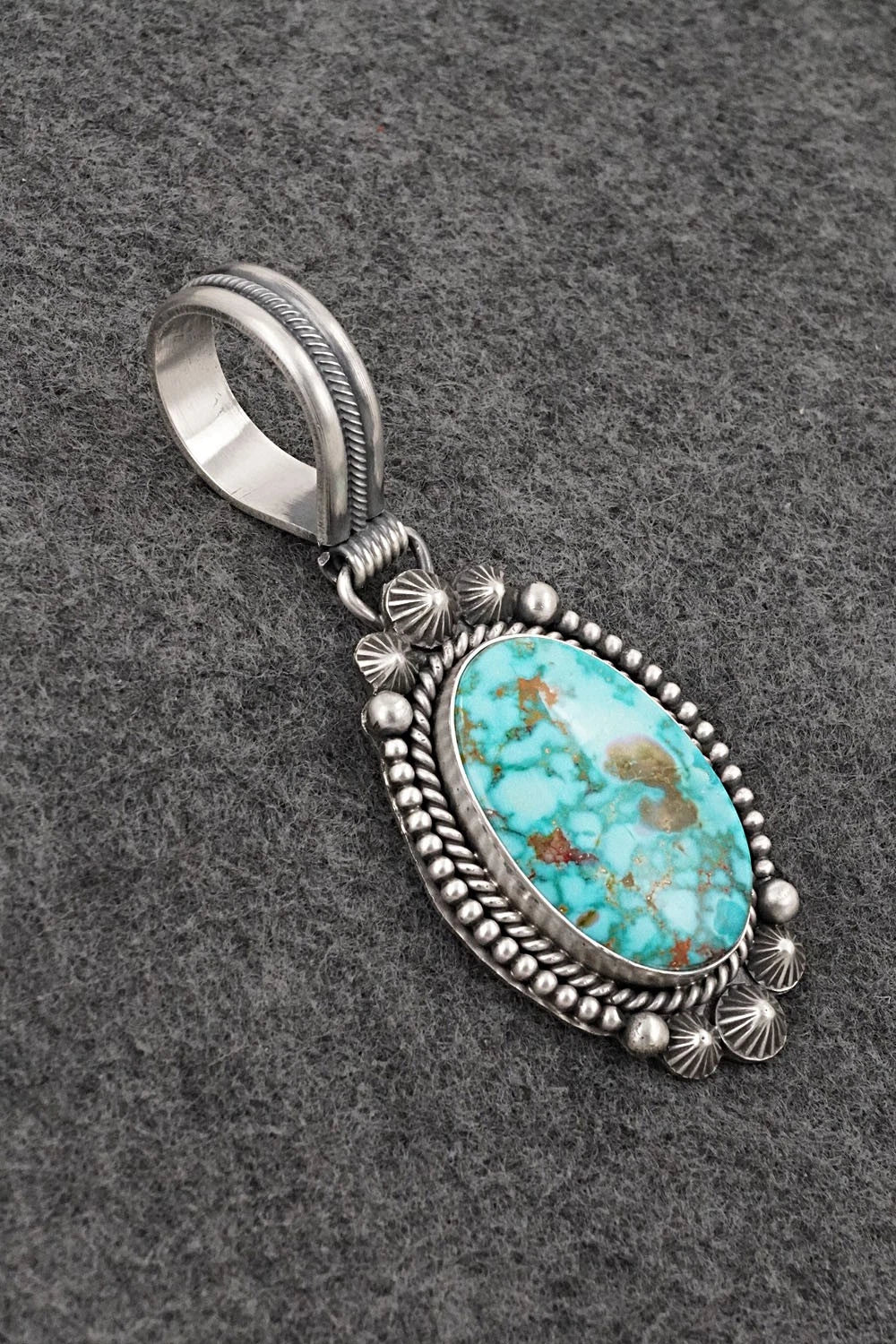 Turquoise & Sterling Silver Pendant - Michael Calladitto