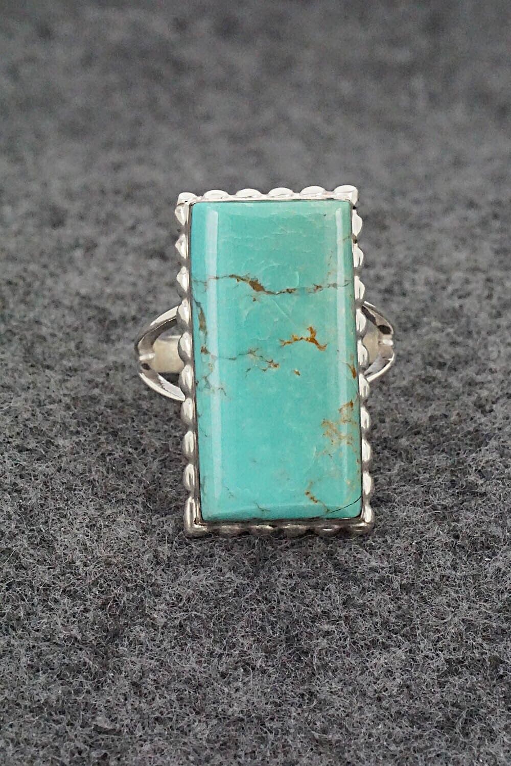 Turquoise & Sterling Silver Ring - Larry Castillo - Size 8