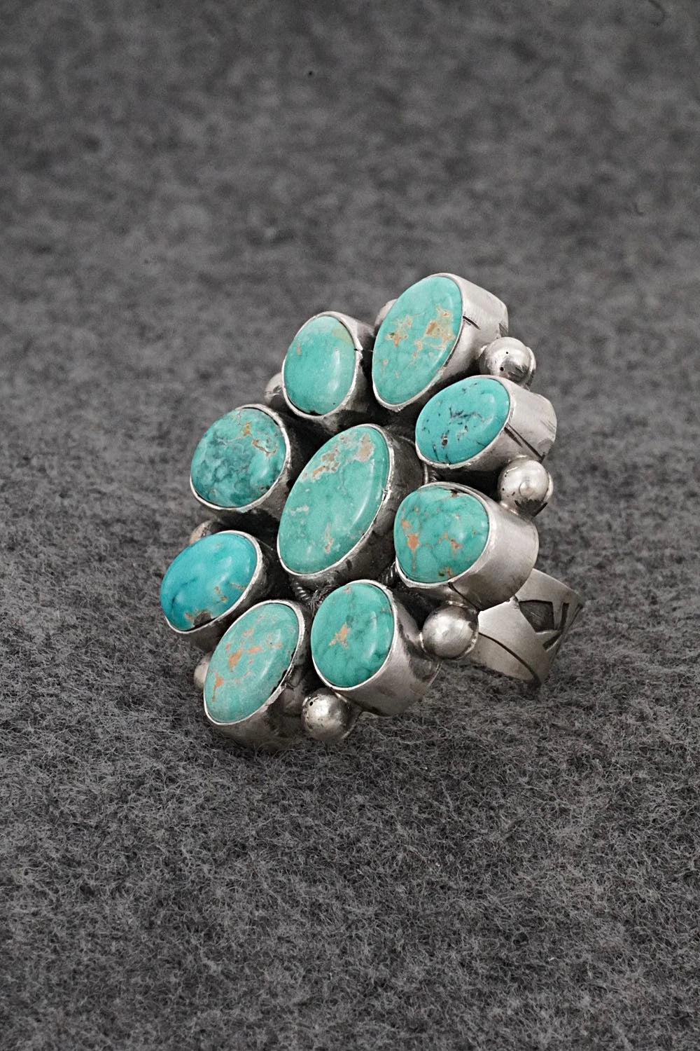 Turquoise & Sterling Silver Ring - Paul Livingston - Size Adjustable