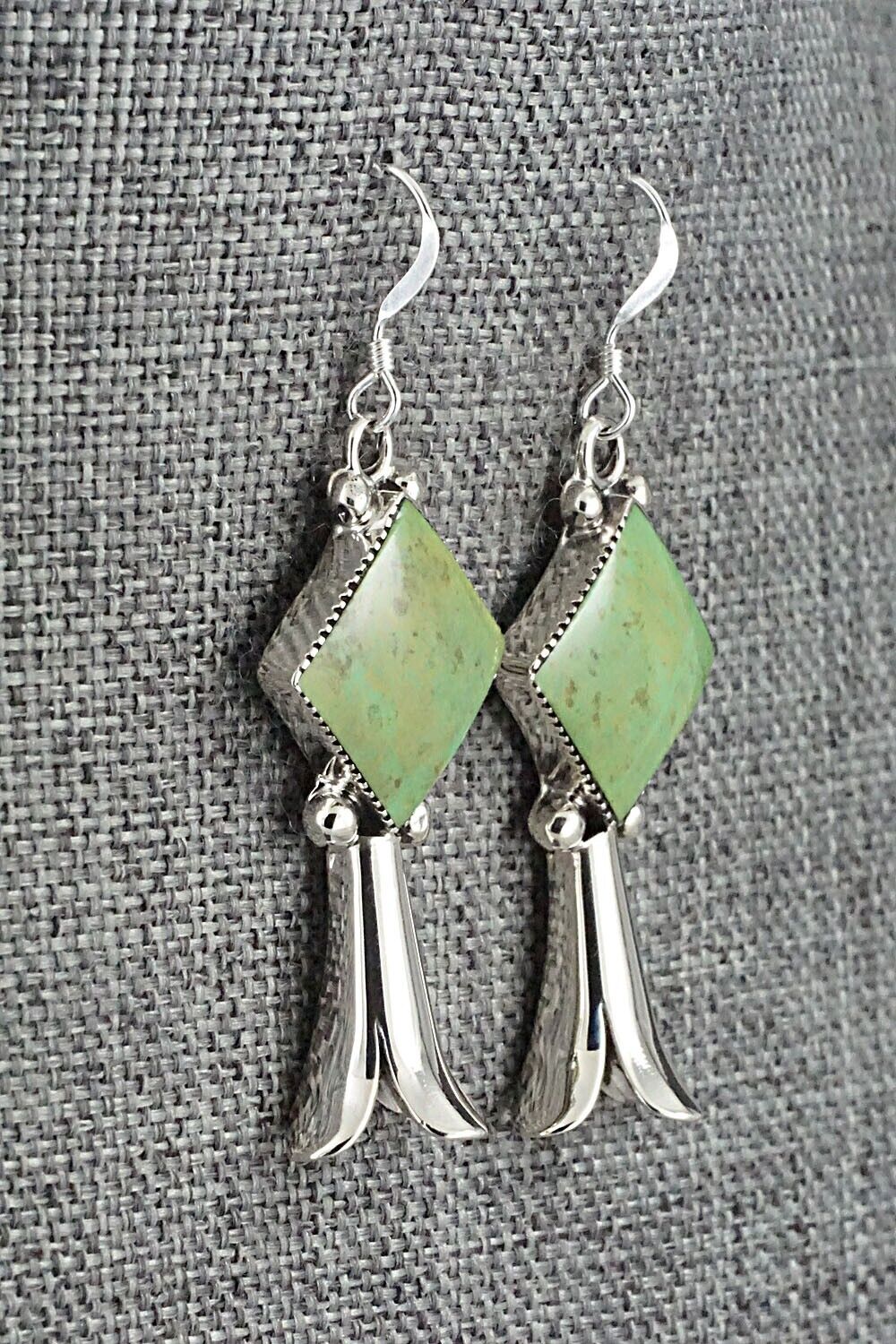 Gaspeite and Sterling Silver Earrings - Suzanna Johnson
