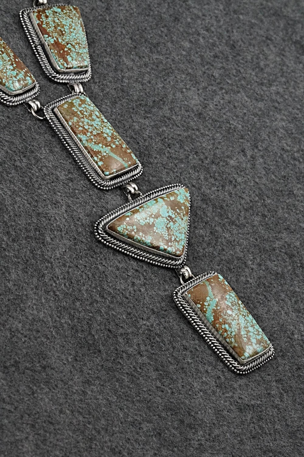 Turquoise & Sterling Silver Necklace and Earrings Set - Darrin Livingston