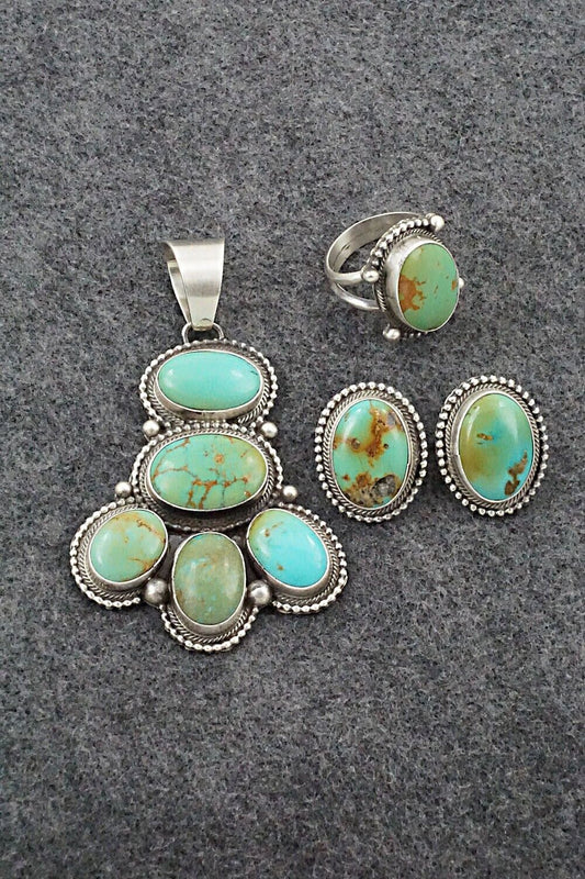 Turquoise & Sterling Silver Pendant Set - Kathleen Chavez