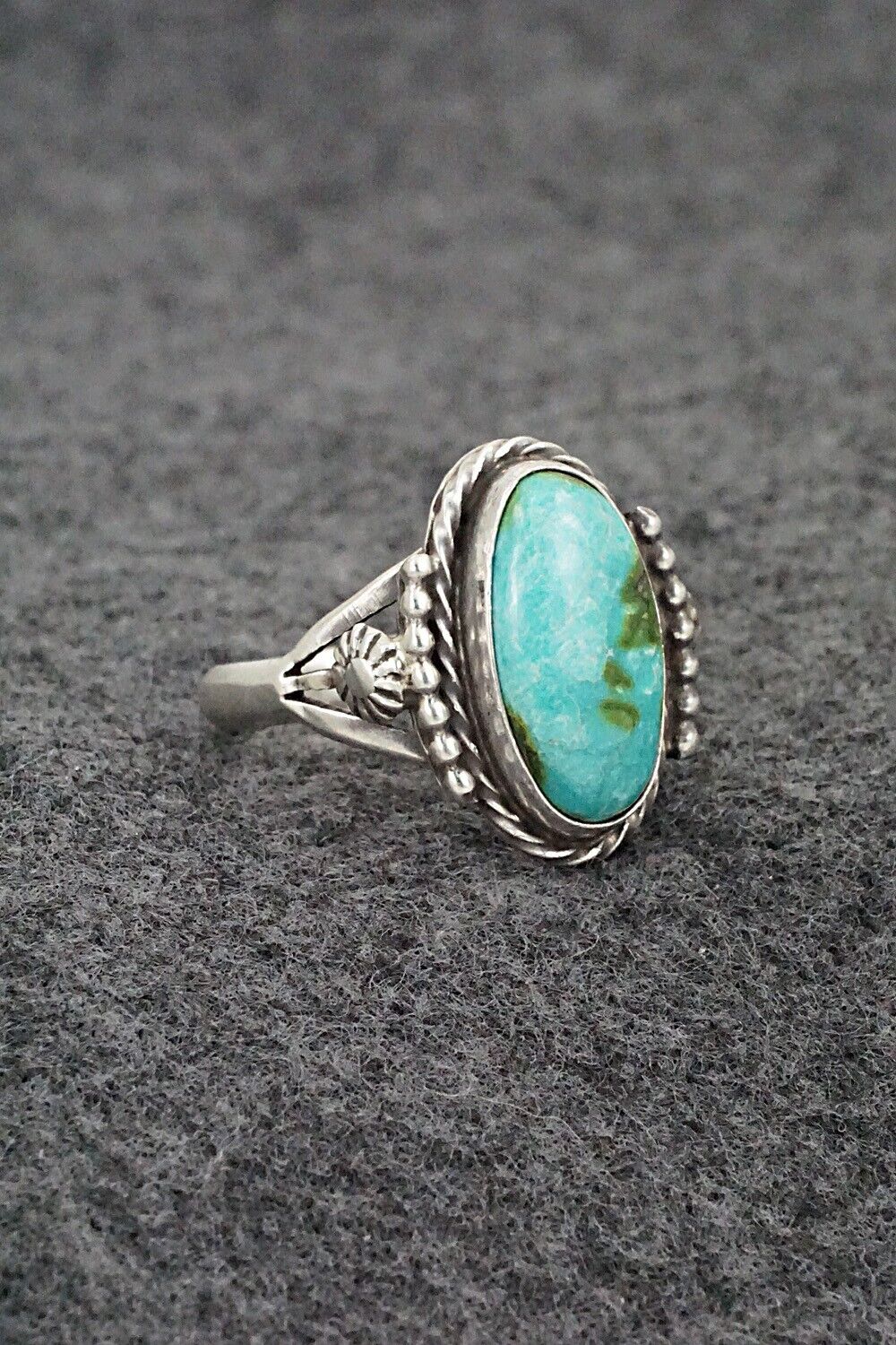 Turquoise & Sterling Silver Ring - Samuel Yellowhair - Size 8.75